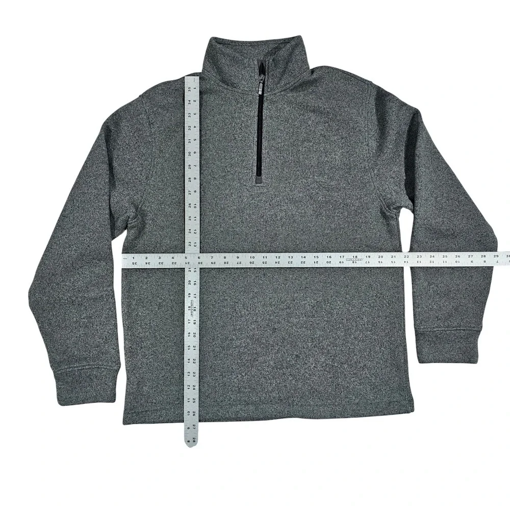 Old Navy Men L Gray Quarter Zip Fleece Pullover Sweater Knit